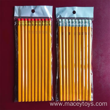 7 Wooden Printing HB Pencil With Rubber Tip